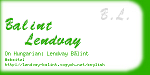 balint lendvay business card