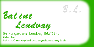 balint lendvay business card